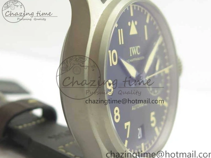 MIROTIME 0306 Big Pilot IW501004 Titanium ZF 1:1 Best Edition Black Dial On Brown Leather Strap A ZeroBulk 7212